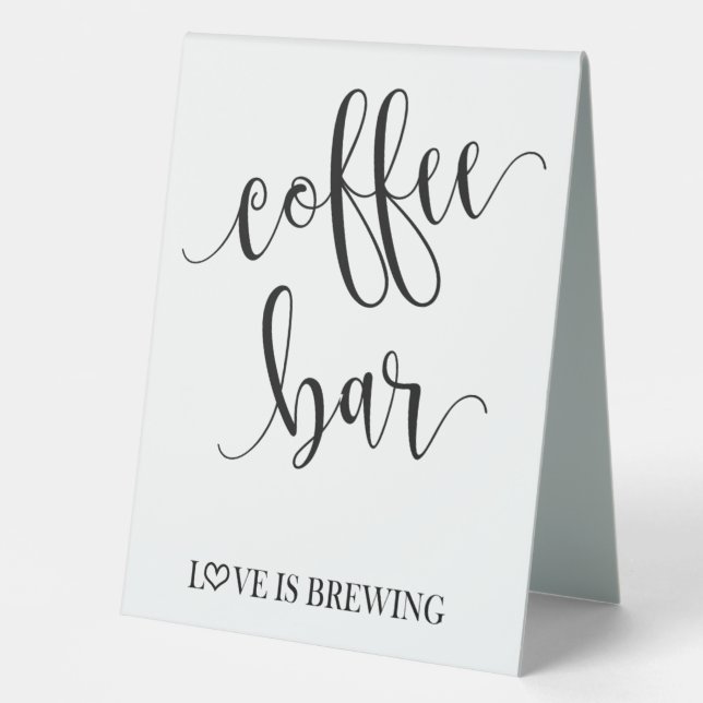 Coffee Bar Zent Wedding Sign Tischaufsteller (Vorderseite)