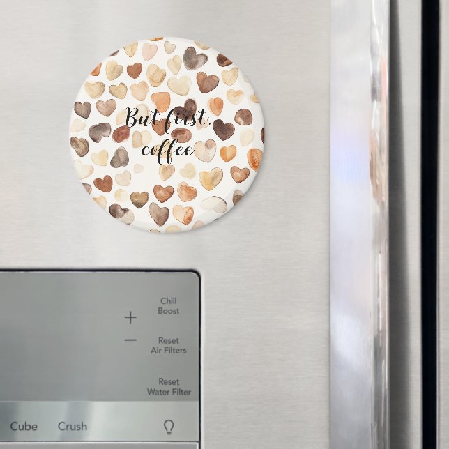 Coffee Bean Hearts Coffee First Magnet (In Situ (Kühlschrank))