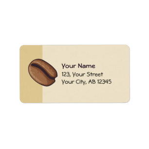 Coffee Bean Icon Adressaufkleber