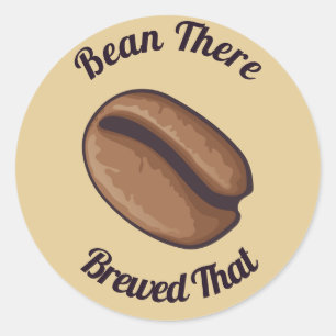 Coffee Bean Icon Runder Aufkleber