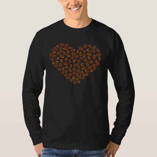 Coffee Beans Heart Caffeine drink cup T-Shirt (Vorderseite)