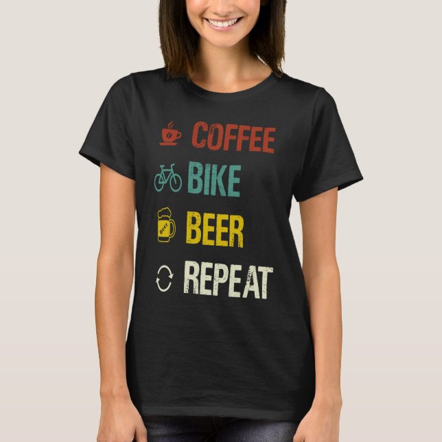 Coffee Bike Beer Repeat  Cycling T-Shirt (Vorderseite)