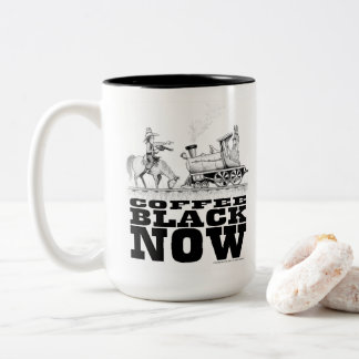 Coffee Black Train Robbery Drawing Zweifarbige Tasse