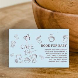Coffee Blue Bow Cafe Bebe Boy Book For Baby Shower Begleitkarte