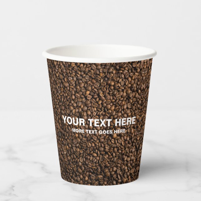 Coffee Boans Custom Business Logo hier stilvoll Pappbecher (Vorderseite)