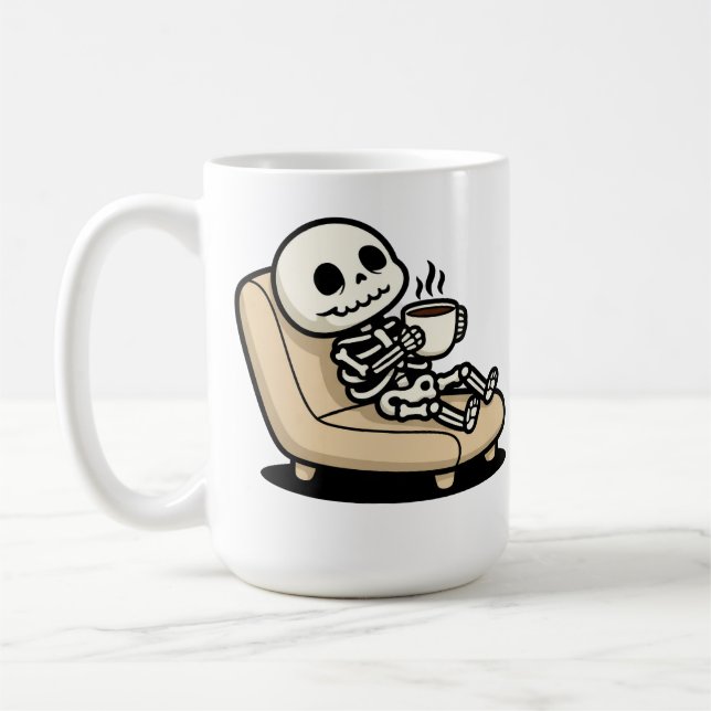 Coffee Break – Grim Reaper Dark Humor Coffee Kaffeetasse (Links)