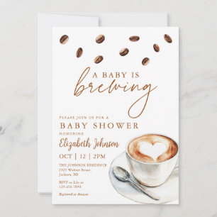 Coffee Brewing Baby Dusche Foto QR Code Einladung