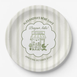 Coffee Brewing Bebe Brunch Neutral Baby Shower Pappteller