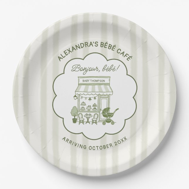 Coffee Brewing Bebe Brunch Neutral Baby Shower Pappteller (Vorderseite)