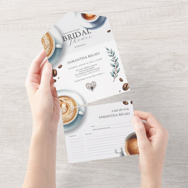 Coffee Bridal Dusche Einladungen Liebe Braut (Abreißen)
