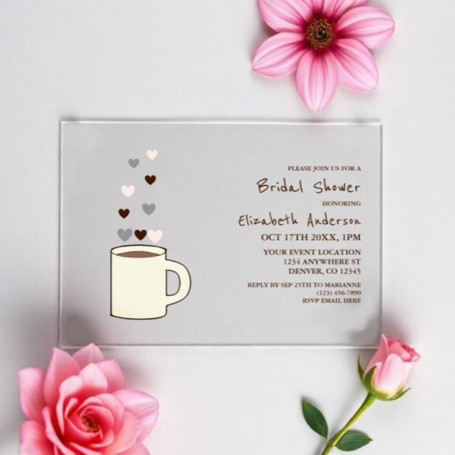 Coffee Bridal Shower Acryleinladungen (Von Creator hochgeladen)