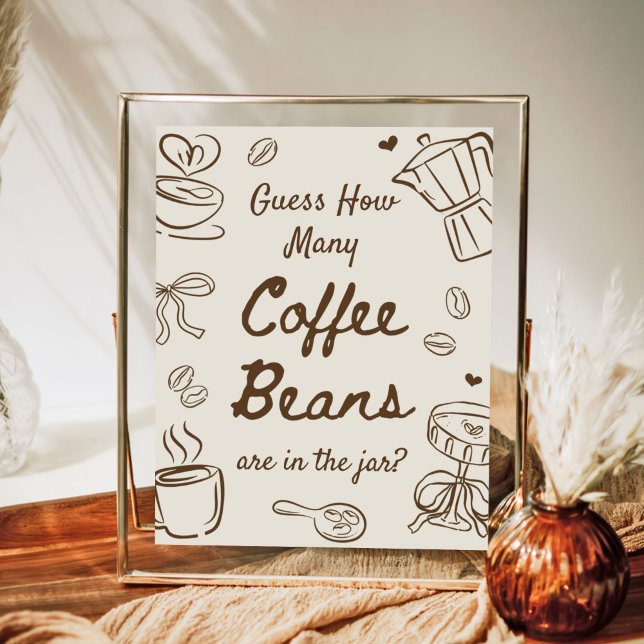 Coffee Bridal Shower Guess How Many Coffee Beans  Poster (Von Creator hochgeladen)