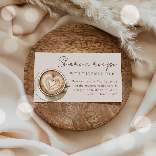 Coffee Bridal Shower Recipe Request Begleitkarte (Von Creator hochgeladen)