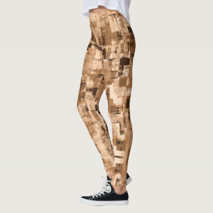 Coffee Brown Abstrakt Trendy Leggings