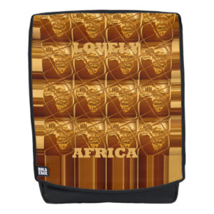 Coffee Brown Lovely Africa Kontinent Map Design Rucksack