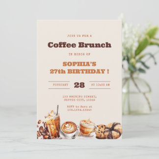 Coffee Brunch Any Age Birthday Einladung