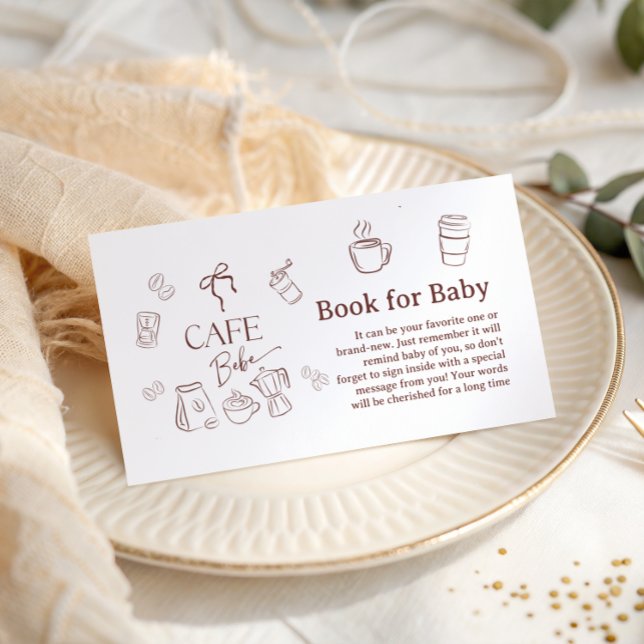 Coffee Cafe Bebe Brewing Book for Baby Shower Begleitkarte (Von Creator hochgeladen)