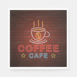 Coffee Café Neon Sign Serviette