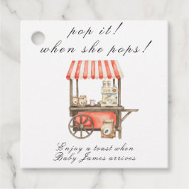 Coffee Cart Baby Shower - Pop it! When she pops! Geschenkanhänger