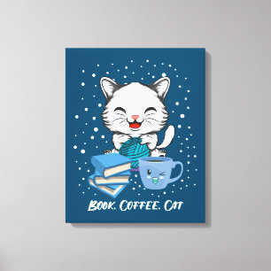 Coffee Cat Canvas Print Leinwanddruck