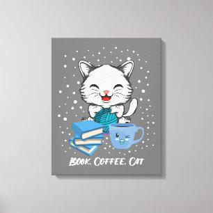 Coffee Cat Canvas Print Leinwanddruck
