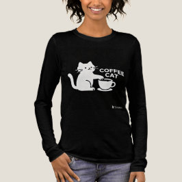 Coffee Cat süßes Caffeine Kitty Langarm-T-Shirt Tri-Blend Shirt