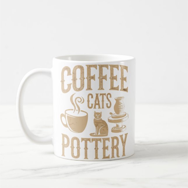 Coffee Cats Töpferei Kaffeetasse (Links)
