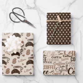Coffee Charm Trio 3 Geschenkpapier Set