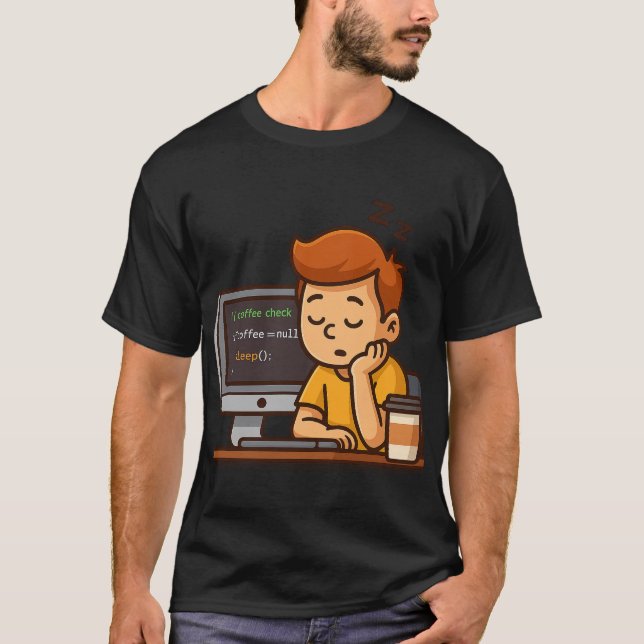 Coffee Check – Funny Programmer T-Shirt (Devant)