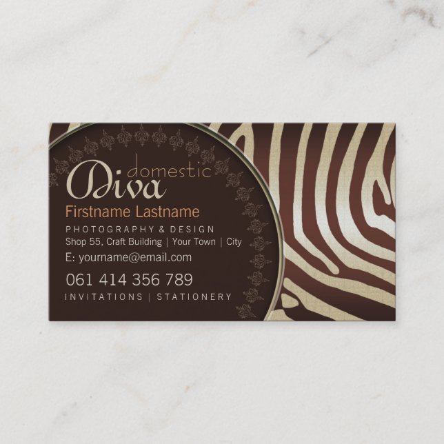 Coffee Choc Zebra Design avec Cartes de visite de  (Devant)