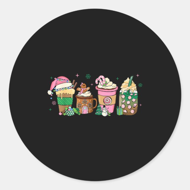 Coffee Christmas Gingerbread Nk Women Latte Cozy W Runder Aufkleber (Vorderseite)