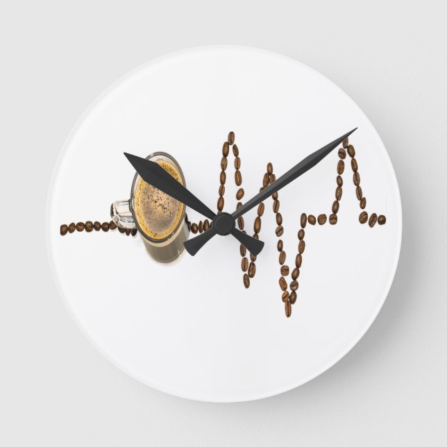 Coffee-Clock Runde Wanduhr (Vorderseite)