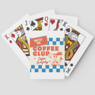 Coffee Club Benutzerdefinierter Text Retro Diner Spielkarten