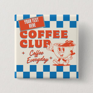 Coffee Club Cartoon – Liebhaber von Kaffee Button