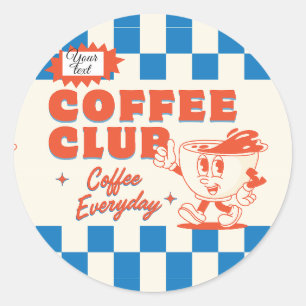 Coffee Club – Süße Coffee-Liebhaber-Individualanfe Runder Aufkleber
