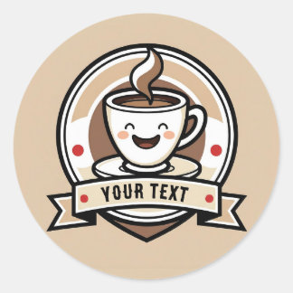 Coffee Club – Süßer Kaffeeliebhaber individuell Runder Aufkleber