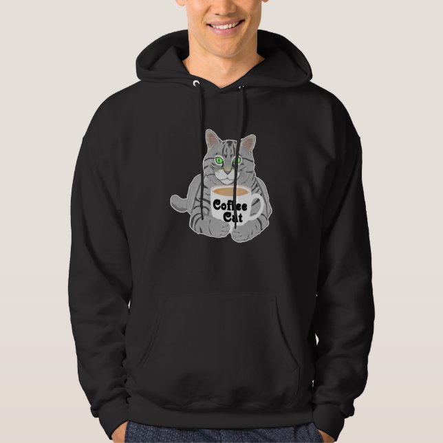 Coffee  Coffee Cat Coffee Drinkers Cute Cat Hoodie (Vorderseite)