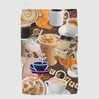 Coffee Collage Golf Handtuch