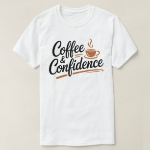 Coffee & Confidence Kalligrafie-T-Shirt T-Shirt