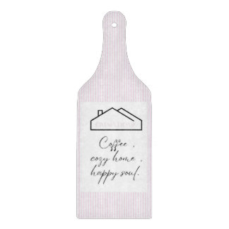 Coffee Cozy Home Happy Soul Glas Schneidbrett Schneidebrett