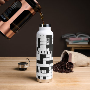 Coffee Crossword Puzzle Muster Trinkflasche