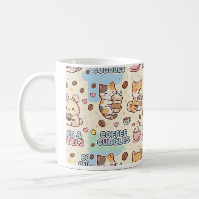 Coffee Cuddles Cute Classic Mug, 11 oz Coffee Mug Kaffeetasse (Links)