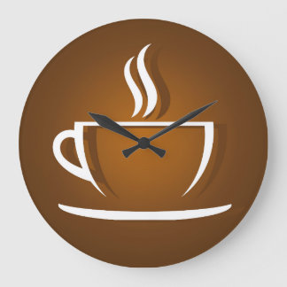 Coffee Cup Brown Große Wanduhr