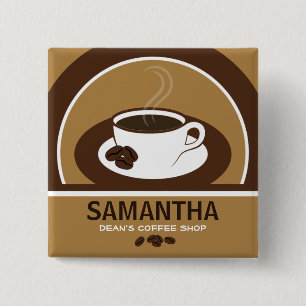 Coffee Cup Coffee Shop Café Personalausweis Tags Button