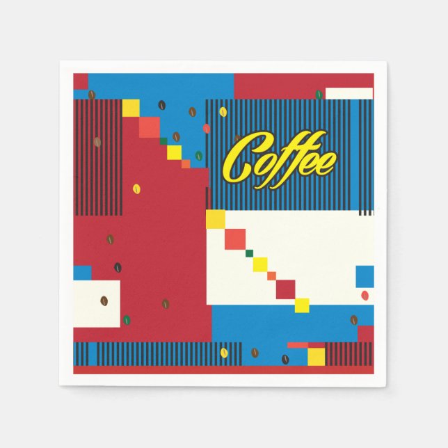 "Coffee Cup" Pop Art Trendy Stylish Illustration Serviette (Vorderseite)