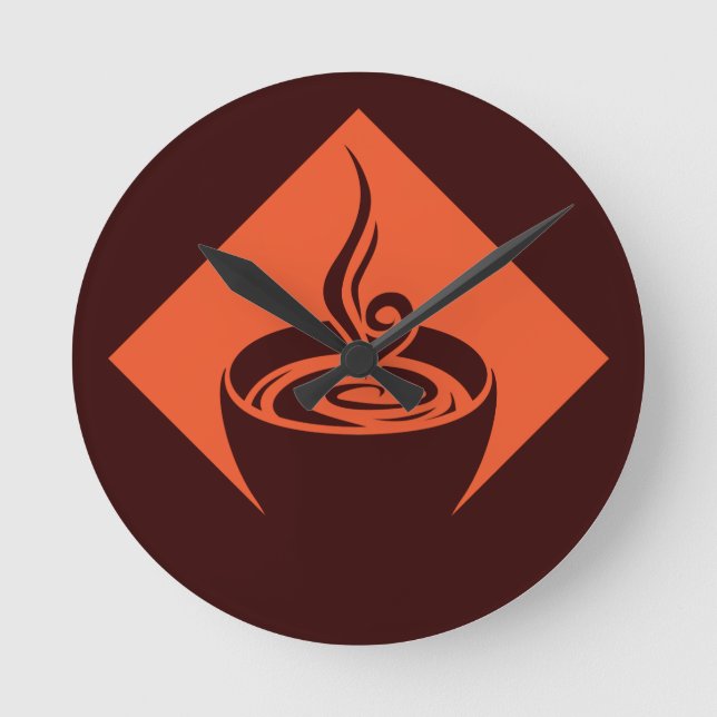 coffee diamond runde wanduhr (Vorderseite)