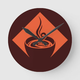 coffee diamond runde wanduhr