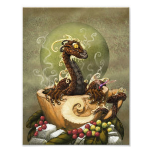 Coffee Dragon 8.5x11 Print Fotodruck