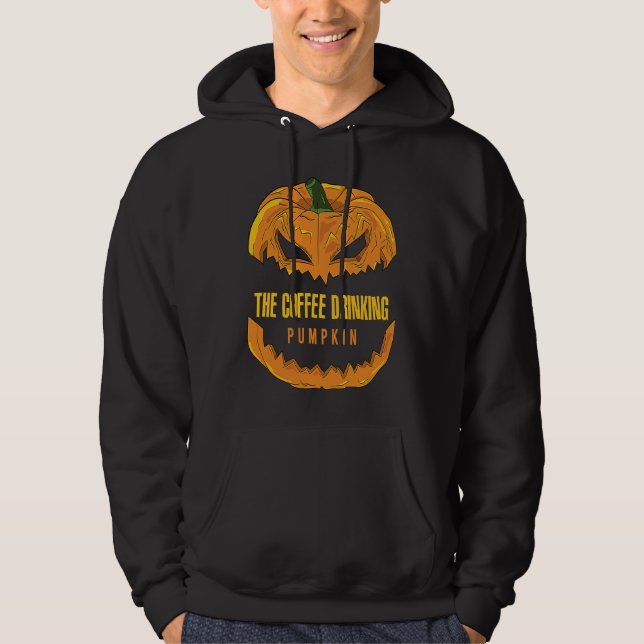 Coffee Drinking Pumpkin Matching Family Group Hall Hoodie (Vorderseite)