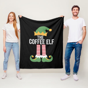 Coffee-Elfen-Familien-Matching-Gruppe Weihnachten Fleecedecke
